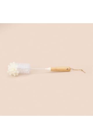 Kpm Bambu Saplı Matara Fırçası - Beyaz - 31,5 Cm