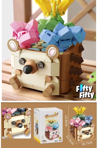Panlos Mini Potted Plant Serisi Ayı Figürü 281 Parça Oyuncak Yapım Seti -ffp655009