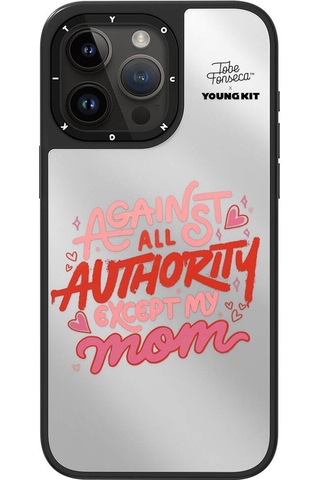 Apple Uyumlu iPhone 15 Pro Max Kılıf Tobias Fonseca Tasarımlı Youngkit Mirror Kapak Siyah-beyaz