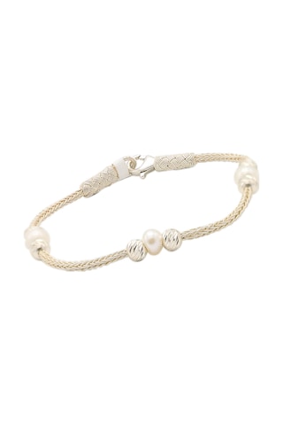 İnci Taşlı El işi 1000 Ayar Kadın Gümüş Bileklik 201021240