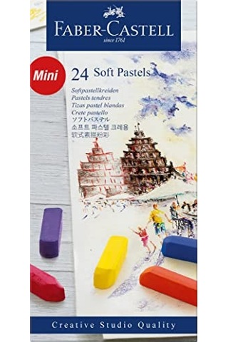 Creative Studio Mini Toz Pastel Boya, 24 Renk, Yarım Boy, Yüksek Pigment, Parlak Renkler, Fiksatif Uyumlu, Tebeşir Ba Çok Renkli