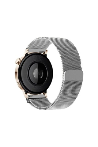 Huawei Watch Gt3 Elegant / Gt2 42mm Uyumlu 20mm Manyetik Milanese Loop Metal Kordon Gümüş