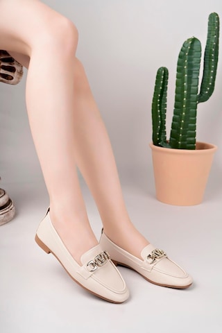 Aymood Kadın Loafer Makosen Casual Tokalı Günlük Ayakkabı Şık Ve Rahat E Nude Cilt Bej