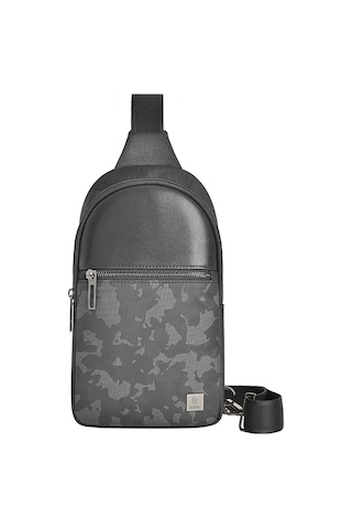 Wiwu Salem Serisi Crossbody Su Geçirmez Polyester Kumaş Omuz Askılı Çapraz Vücut Çantası Siyah