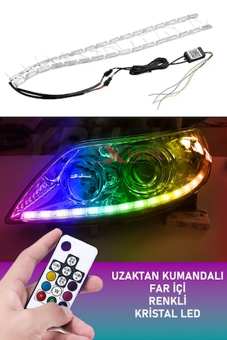Far İçi Kristal Kayar Led Sinyalli Rgb Kumandalı