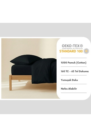 Prime Sleeks %100 Pamuk Yastık Kılıfı 2 Adet - Siyah - 50x70cm Siyah