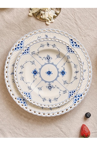 Roomi 20 Cm Düz Seramik Tabak, Vintage Desenli 458582068 Beyaz