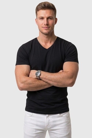 Deepsea Siyah V Yaka Slim Fit Erkek Tişört 1801165 Siyah