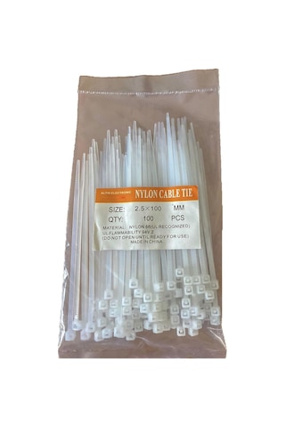 Tayem Plastik Kablo Bağı Cırt Kelepçe 100x2,5 Pa66 V2 100adet Tayem Plastik Kablo Bağı Cırt Kelepçe 100x2,5 Pa66 V2 100adet