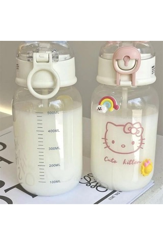 Suofeng 0.5l Termos Bardak Pembe Kartoon Desenli, 12 Saat Isı/soguk Saklama, Dayanıklı Plastik Dış, Paslanmaz Çelik İç, Günlük Kullanim İçin Hafif Yeşil