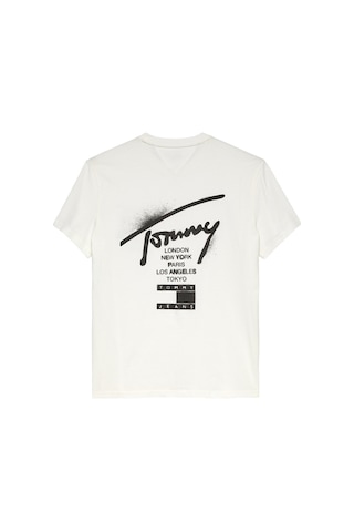 Tommy Jeans Erkek T Shirt Dm0dm22553 Ybl Beyaz Beyaz