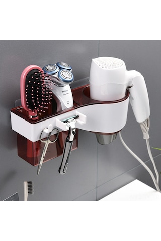 Teltree Pratik Ve Çok Amaçlı Saç Kurutma Makinesi Askısı - Duvar Tipi, Tıraş Makinesi Ve Diğer Aksesuarlar İçin Diğer