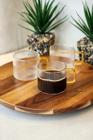 6'lı Desenli Kupa -150 Ml Şeffaf