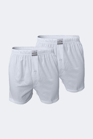 Malabadi Erkek Beyaz 2 Li Paket Geniş Kalıp Büyük Beden Boxer %100 Pamuk Battal Boy 90024 4xl/5xl/6xl/7xl Beyaz