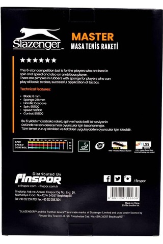 Slazenger Master ITTF Onaylı Masa Tenis Raketi (6 Star)
