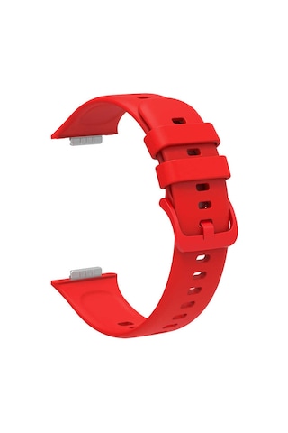 Ekılıf - Huawei Watch Fit 2 Uyumlu - Kordon Silikon Kordon Krd-43 - Kırmızı