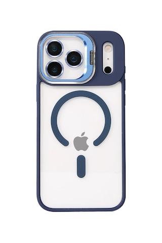 Joko - 159 - Apple İphone 17 Pro Remim Lensli Magsafe Standlı Kapak - Glblseme - - Lacivert