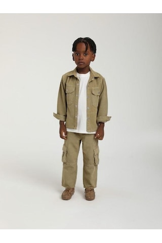 Erkek Çocuk Cepli Gömlek Ceket-15629 Yeşil