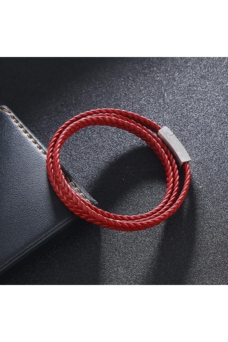 Basit Erkek Bilekliği Çok Katmanlı Deri Bileklikler Charm Metal Tokalı Erkek Takıları Hediyeler Yeşil