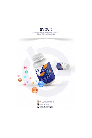 Evo Pharma Evovit Multivitamin Ginseng Koenzim Q10 Takviye Edici Gıda 30 Tablet