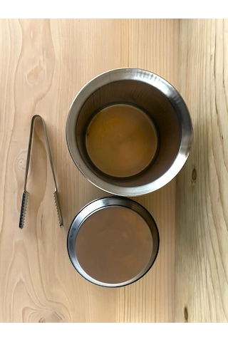 Buz Kovası Metal Buz Kovası Maşa Hediyelı Kapaklı Kova