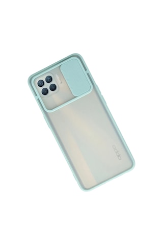 Newface Oppo Reno 4 Lite Kılıf Palm Buzlu Kamera Sürgülü Silikon Glblseme - 56 - Turkuaz