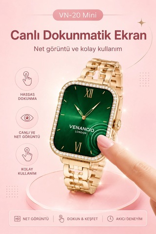 Dört Kordon Seçenekli Mini Akıllı Saat Bildirim Ve Spor Takip Özellikli Kullanım Seti