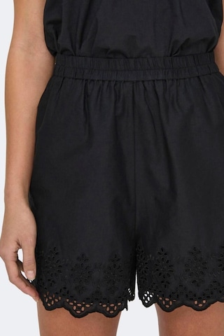 Only Onllou Lıfe Emb Loose Shorts Wvn Siyah Renkli