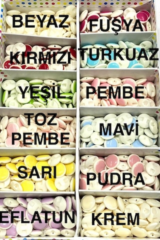 Bebek Düğmesi / Bonibon Model / 10 Adet / - Yeşil