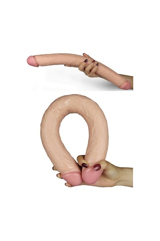 Erofoni Yeni Nesil Ultra Süper Realistik 46 CM Çift Taraflı Ve Çift Başlı Yapay Gerçekçi Dildo Penis