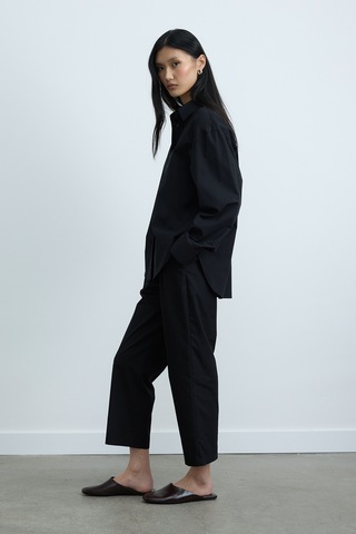 Suud Collection Siyah Page Oversize Gömlek SİYAH