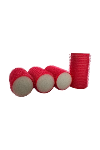 Croc Cb13 Kırmızı Çap:3cm 4lü Mini Paket Bigudi Cırtlı Saç Bigudisi