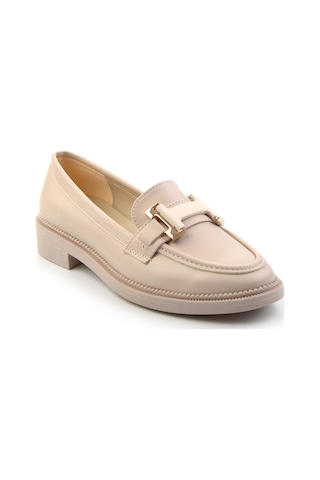 Bambi Bej Kadın Loafer Ayakkabı K01216100009 Bej