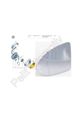 Golf 7 2013-2020 Sol Ayna Camı 5g0857521