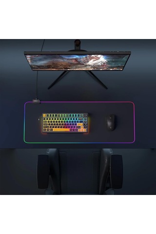 Mp22 Rgb Led'li Gaming Mouse Pad Xl Mouse Pad Tam Boy, 300x800x3 Mm, Siyah