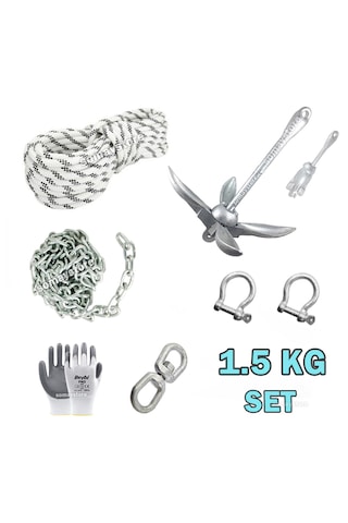 Tekne Ve Şişme Bot İçin Hazır Çapa Seti 1.5kg Şemsiye Çapalı