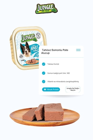 16 Adet Tahılsız Somonlu Köpek Yaş Maması Seti - 100gr X 16 Pate Alucup