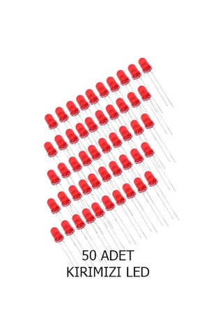 5mm Kırmızı Mantar Led Diyot Yüksek Parlaklık - 50 Adet Ekonomik Paket