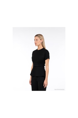 Yargıcı Kemer Detaylı Kısa Kol T-shirt 26kkts9009x 001 Siyah