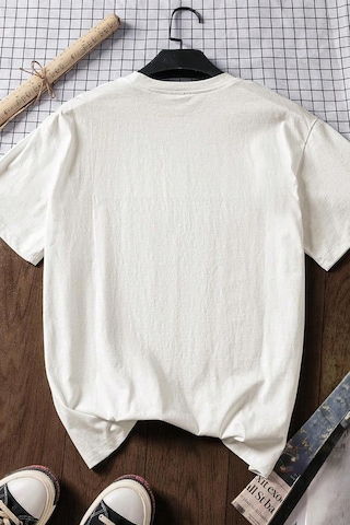 Spoyi Summer Vibe Tasarımlı %100 Pamuk Yarım Oversize Beyaz T-xlhirt
