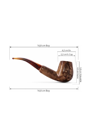 El Oyması Lületaşı Pipo Blok Meerschaum Klasik Billiard Model, 9mm Filtre Uyumlu Koleksiyonluk
