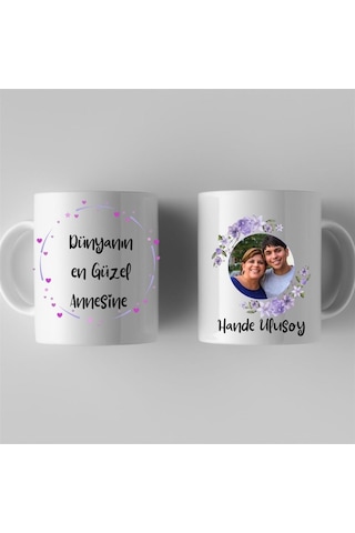 Anneye Hediye Fotoğraf Baskılı Mesajlı Kupa Bardak