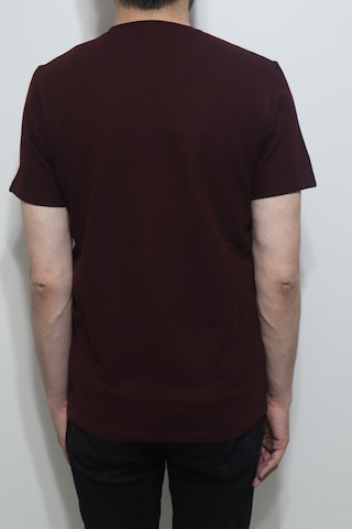 Santa Dmctekstil Erkek Tshirt-1111-1435 Düz Spor Kesim Rahat Kalıp Bisiklet Yaka T-shirt Bordo