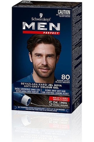 Schwarzkopf Perfect Erkek Saç Boyası 80 Kahve Siyah 3'lü