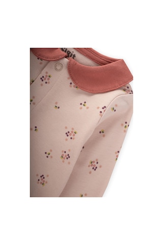 Cigit Çıtır Çiçek Desenli Bebe Yaka Tulum 0-9 Ay Pudra Pembe Pudra