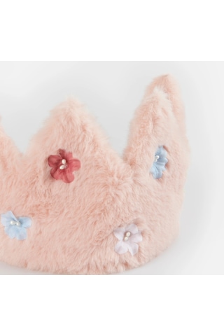 Meri Meri - Peluş Pembe Taç Çok Renkli