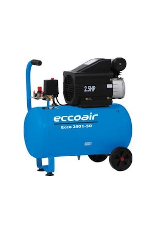 Eccoair ECCO 2501-50 2.5 Hp 8 Bar 50 LT Tek Kademe Pistonlu Kompresör
