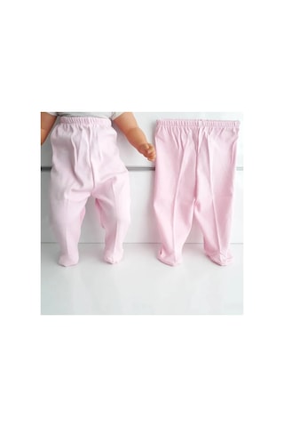 Bebegen Patikli Pembe Tek Alt Bebek Penye Pantolon Çok Renkli