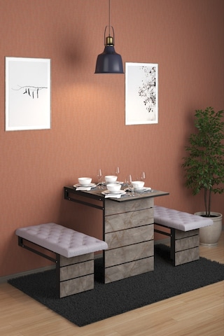 Açelya 2tabureli Döşemeli Katlanabilir Mutfak Masası