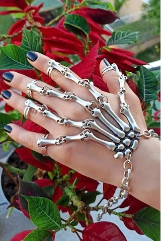 Dükkan Design Antik Gümüş Kaplama İskelet Şekilli Şahmeran